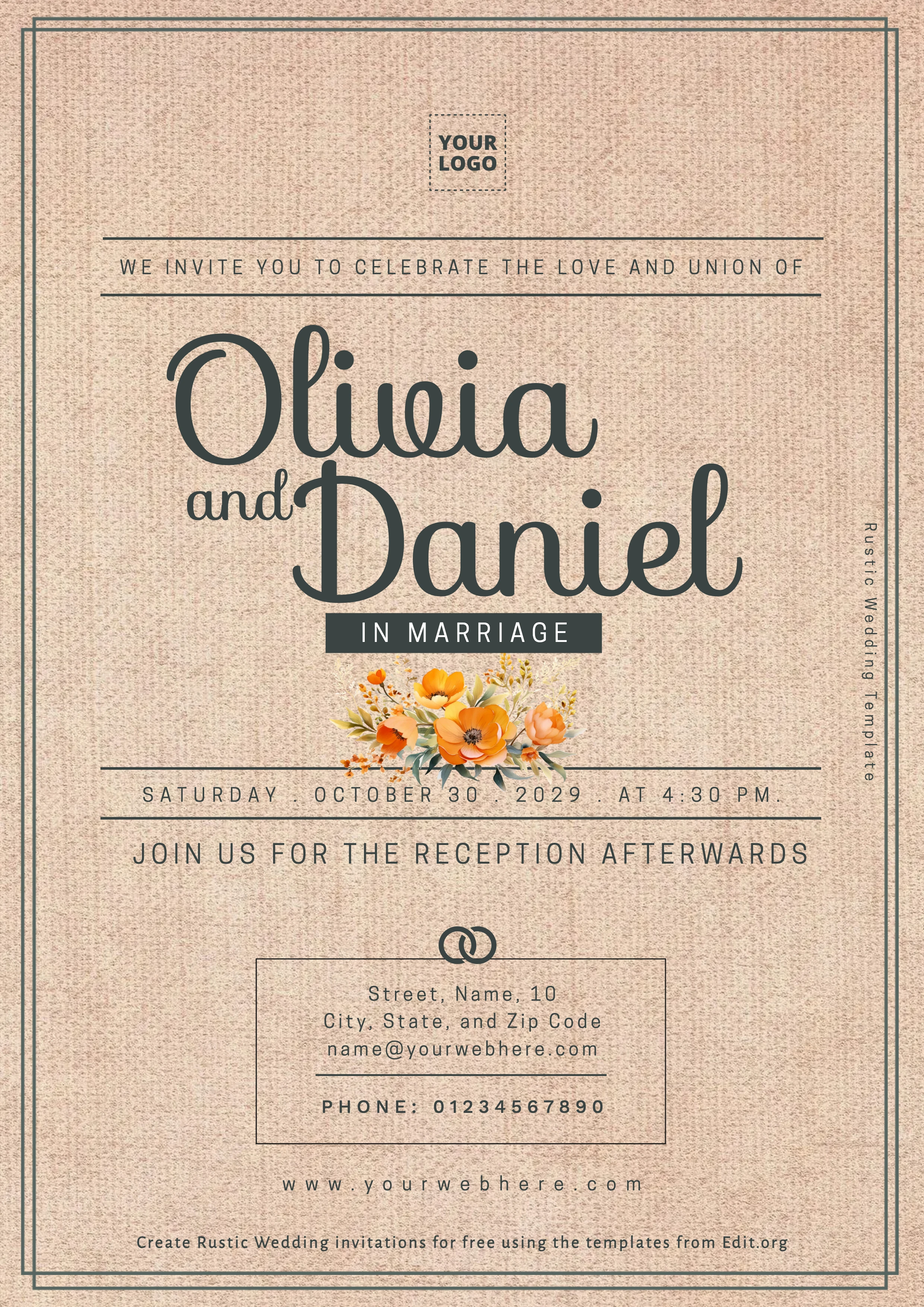free printable wedding invitations rustic