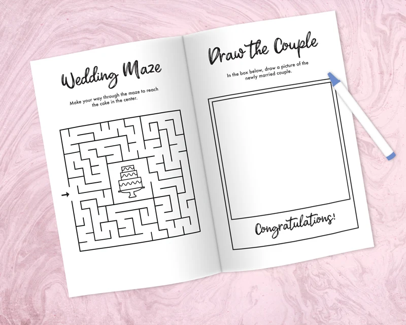 Free Printable Wedding Activity and Coloring Book for Kids - Pjs ...