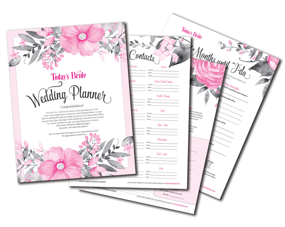 free printable wedding planner binder pages