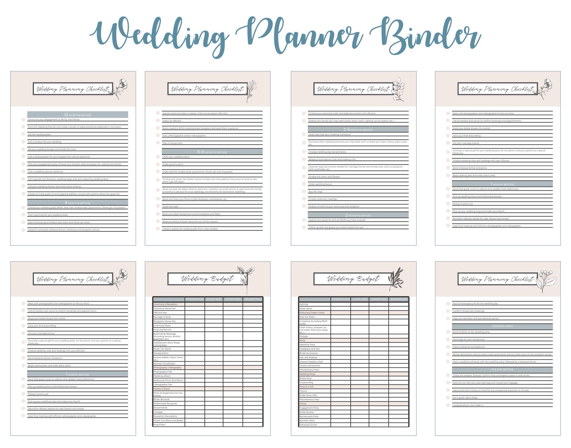 Wedding Planning - 10 Free PDF Printables | Printablee