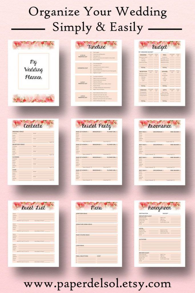 free printable wedding planner worksheet