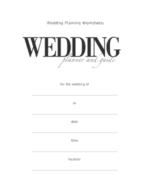 free printable wedding planner worksheet