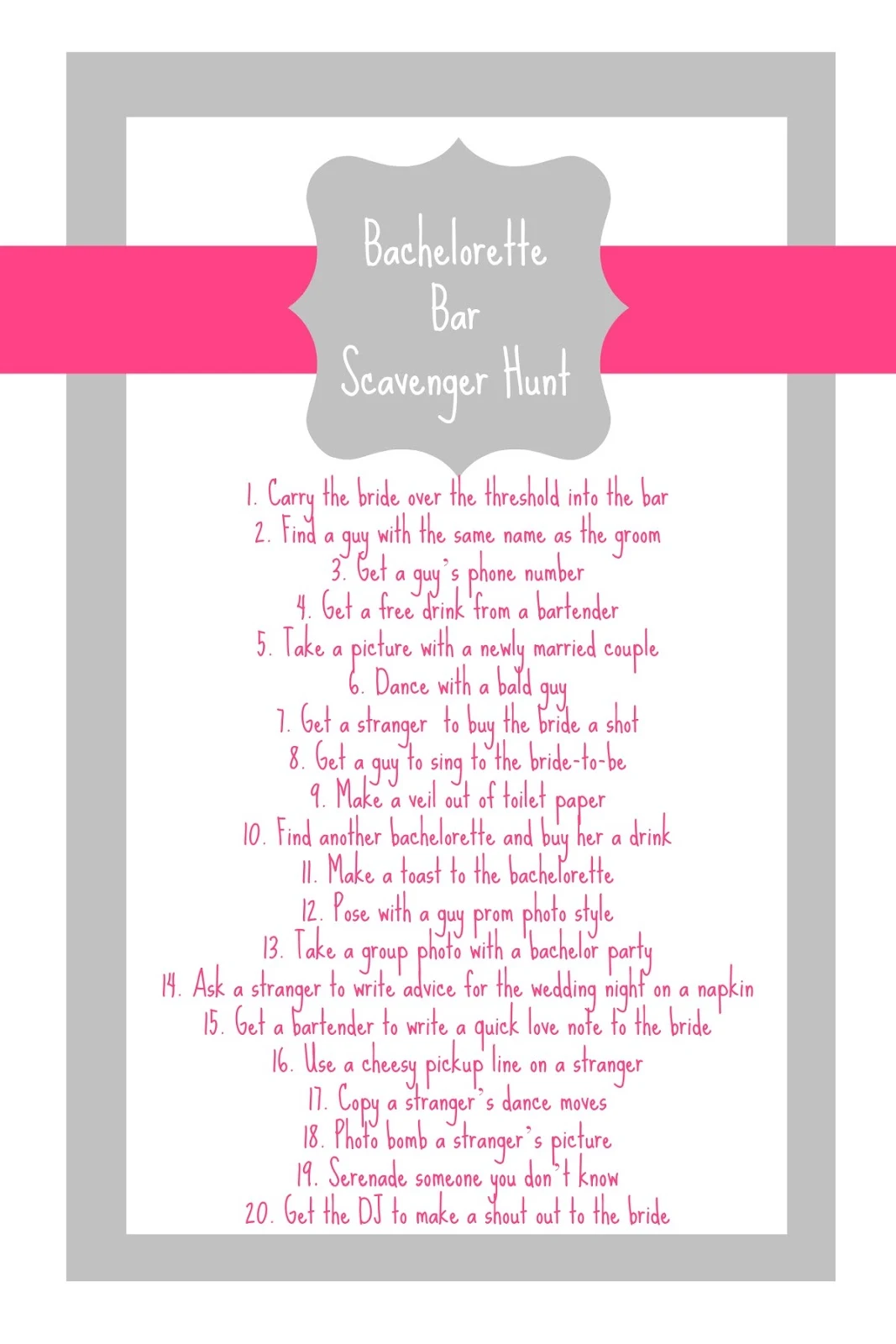 free printable wedding scavenger hunt