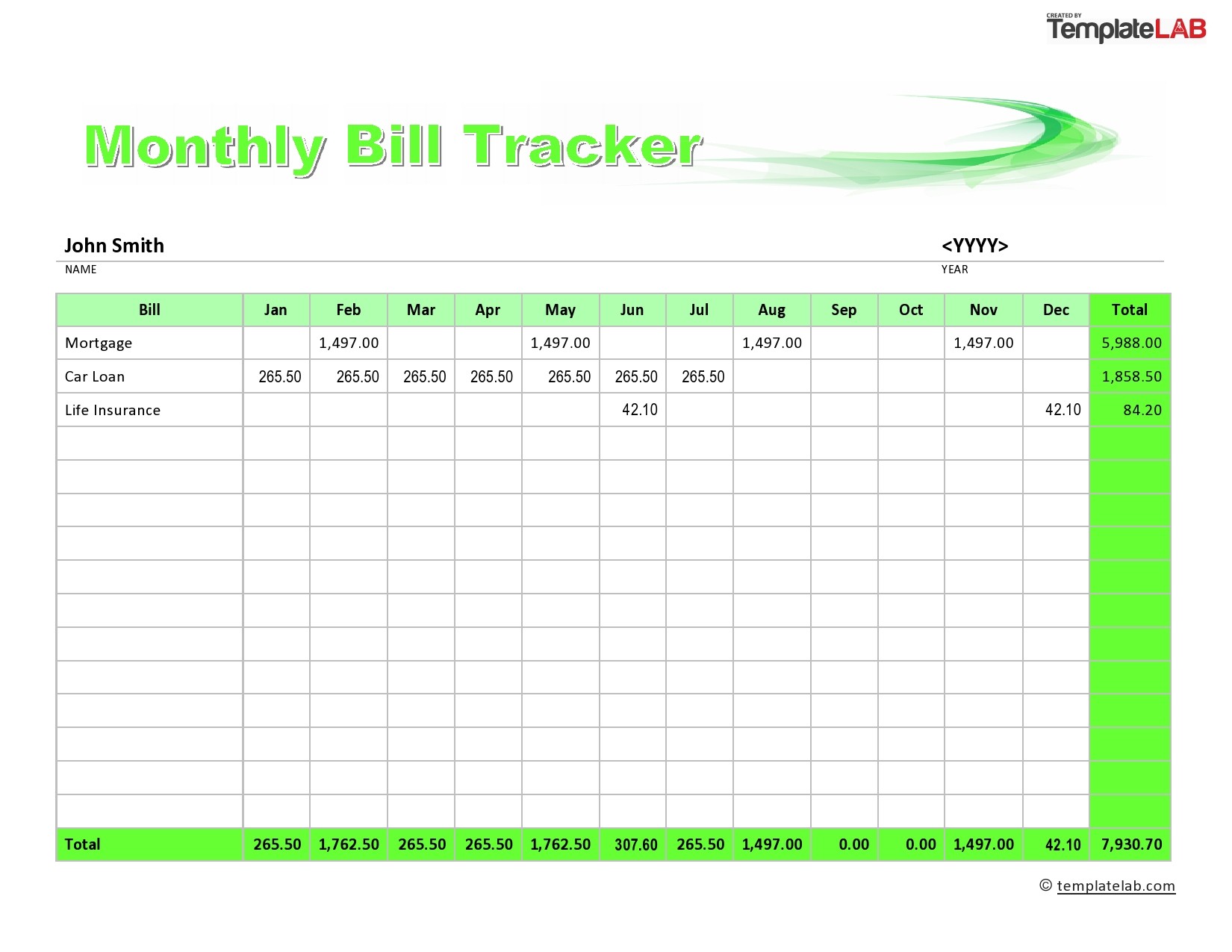 20 Free Bill Pay Checklists &  Bill Calendars (PDF, Word &  Excel)