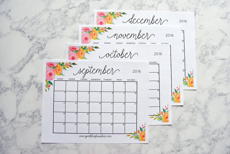 Free Printable 2017 Monthly Calendar and Weekly Planner