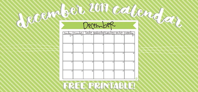 December 2017 Calendar - Free Printable | Live Craft Eat