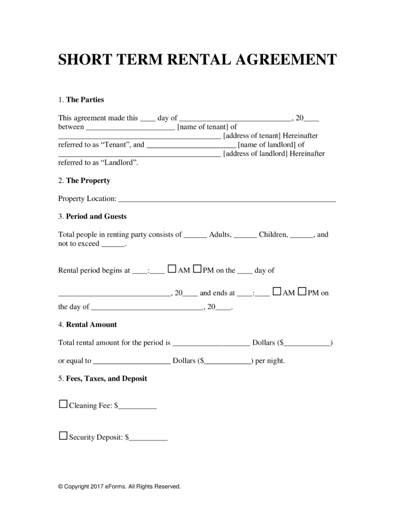 free printable weekly rental agreement