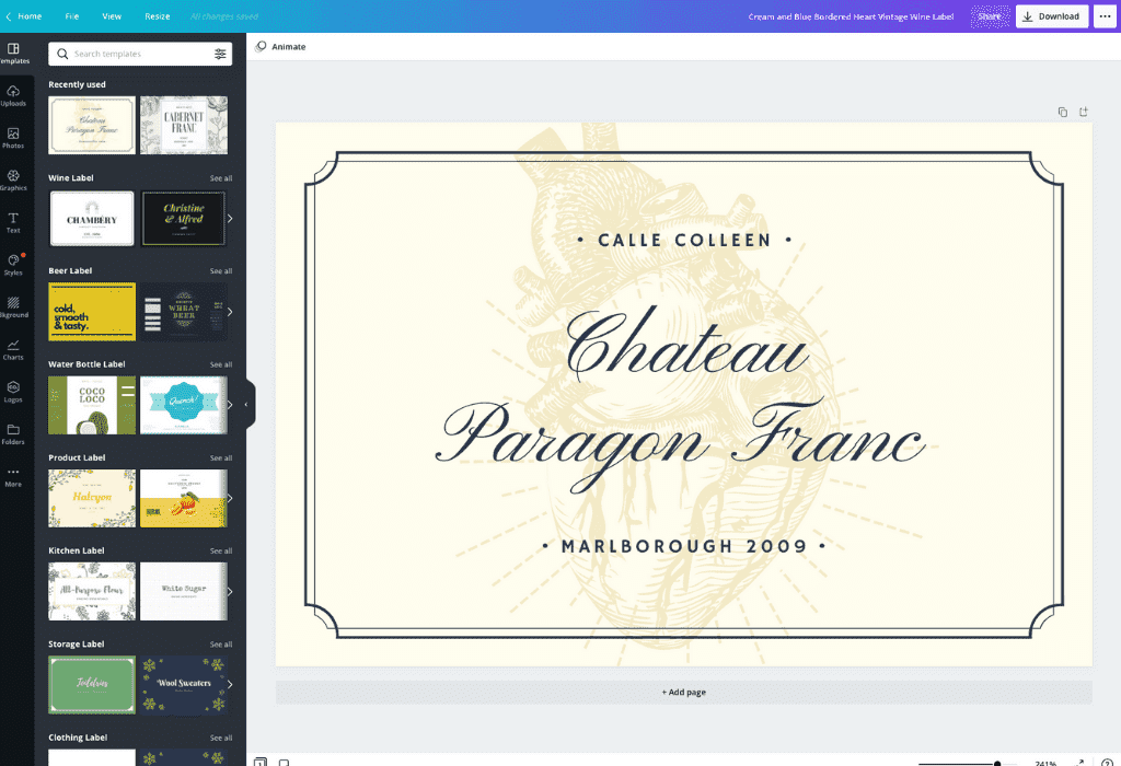 free printable wine labels online