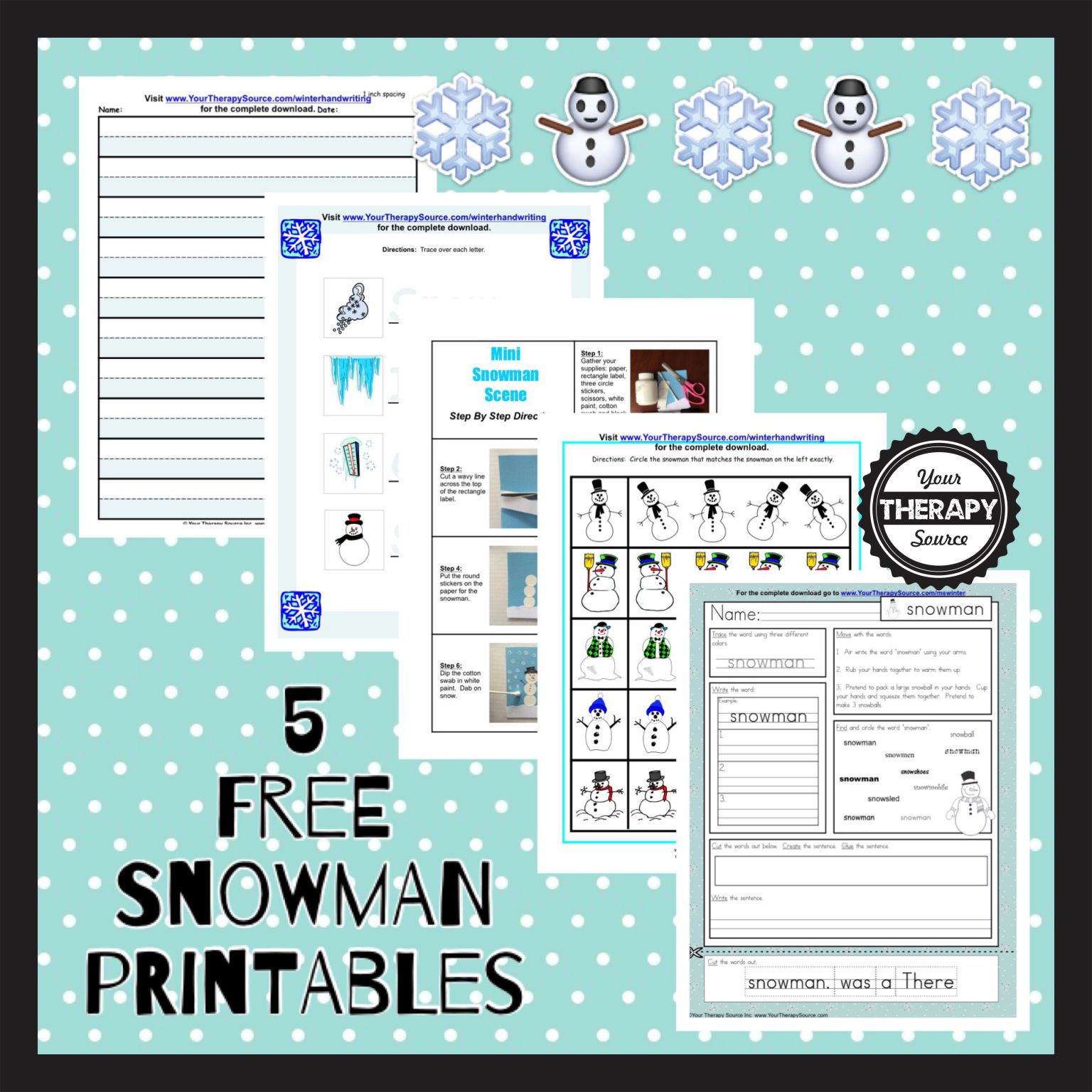 Free Printable Winter Worksheets - Your Therapy Source