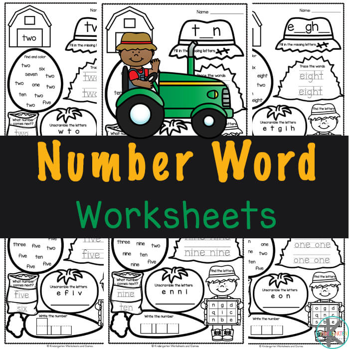 ? FREE Printable Farm Number Word Worksheets