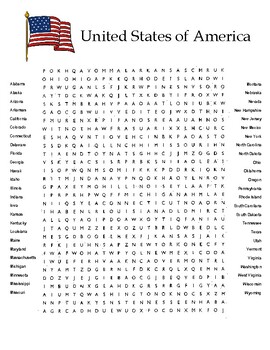 free printable word search united states