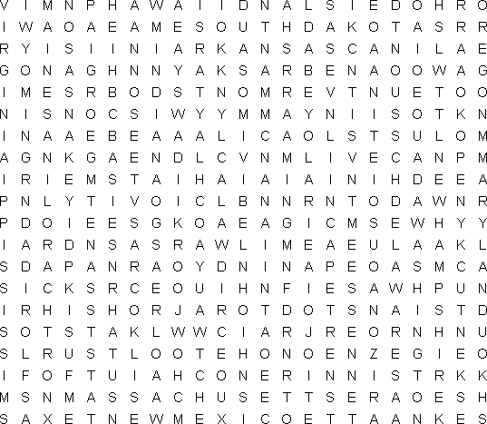free printable word searches usa states