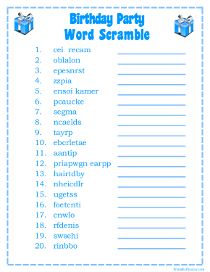 Printable Word Scrambles - Print Free Word Scramble Games