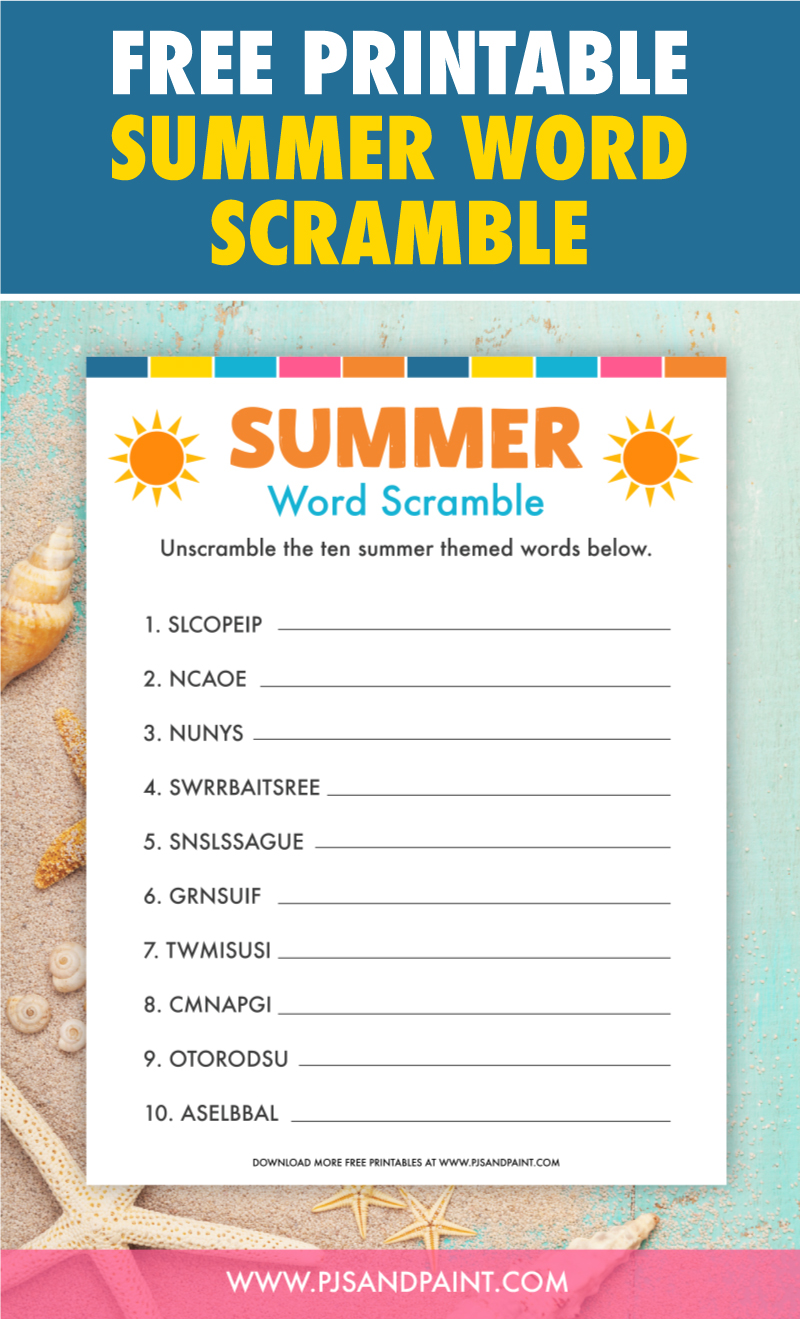 Free Printable Summer Word Scramble - Pjs and Paint - Worksheets Library free-printable-summer-word-scramble-pjs-and-paint-worksheets-library