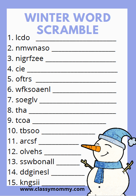 free printable word unscramble games