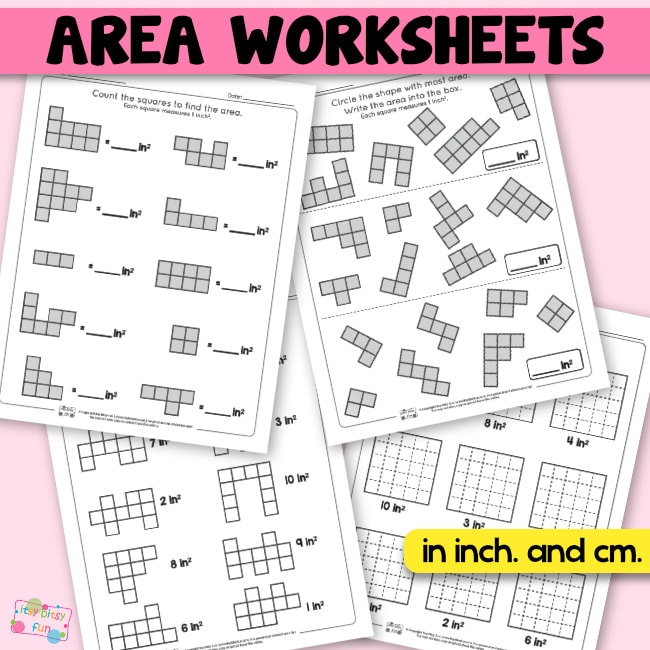 Area Worksheets - 2nd Grade Math Worksheets - Itsy Bitsy Fun