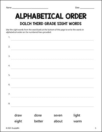 free printable worksheet 3rd grade