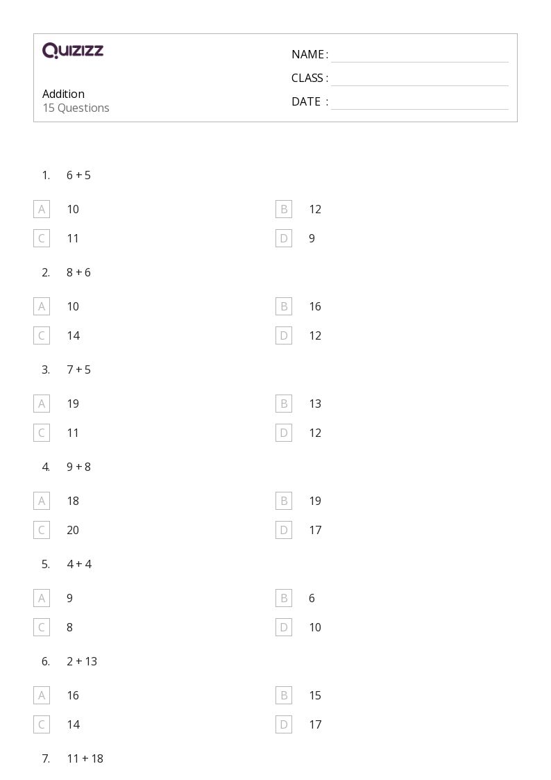 50+ Math worksheets for 7th Grade on Quizizz | Free &  Printable