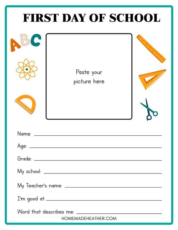 Free First Day Of School Printables Homemade Heather Worksheets Library Free First Day Of School Printables Homemade Heather Worksheets Library