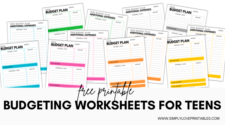 free printable worksheet for teens