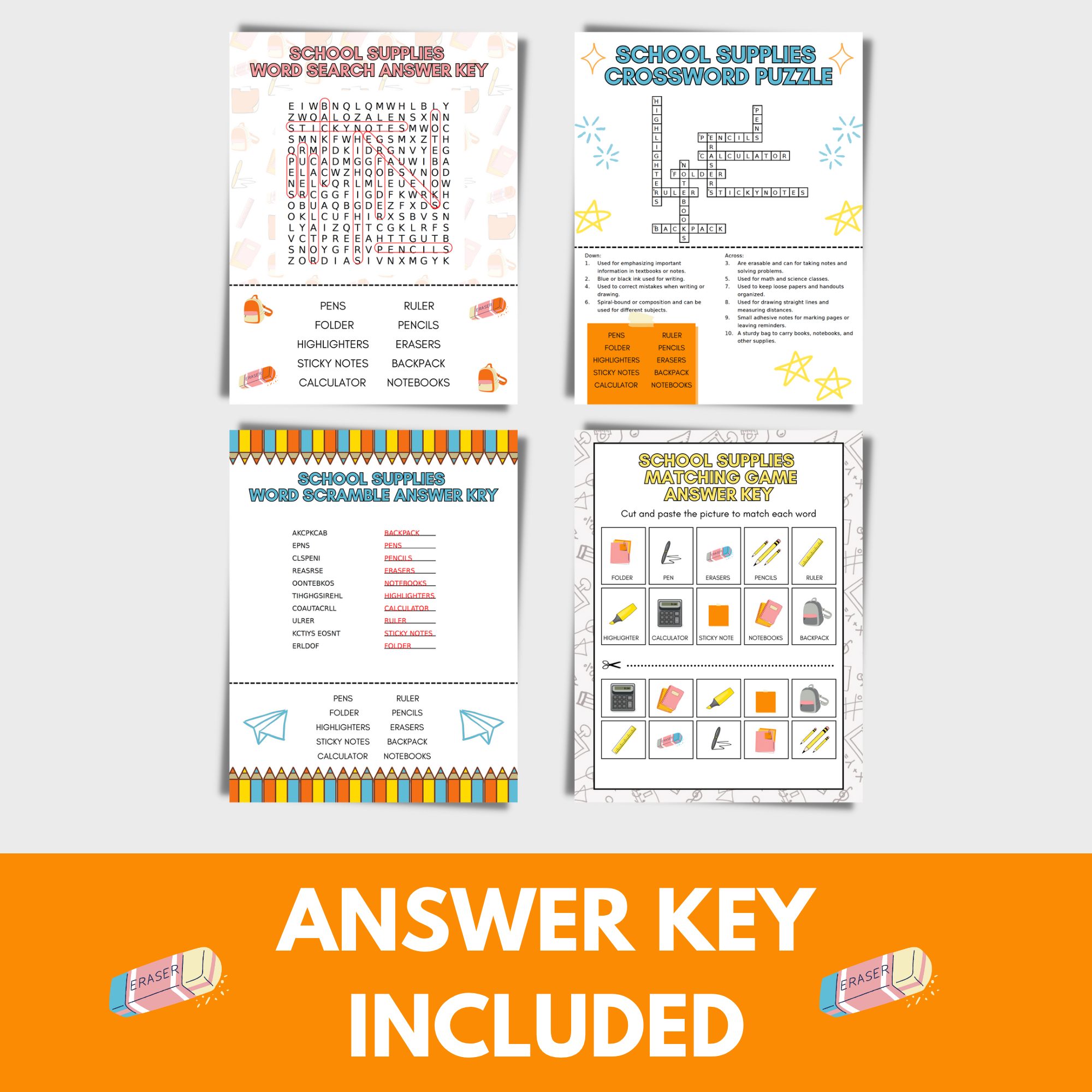Back to School Printable Word Search Worksheet and Activities