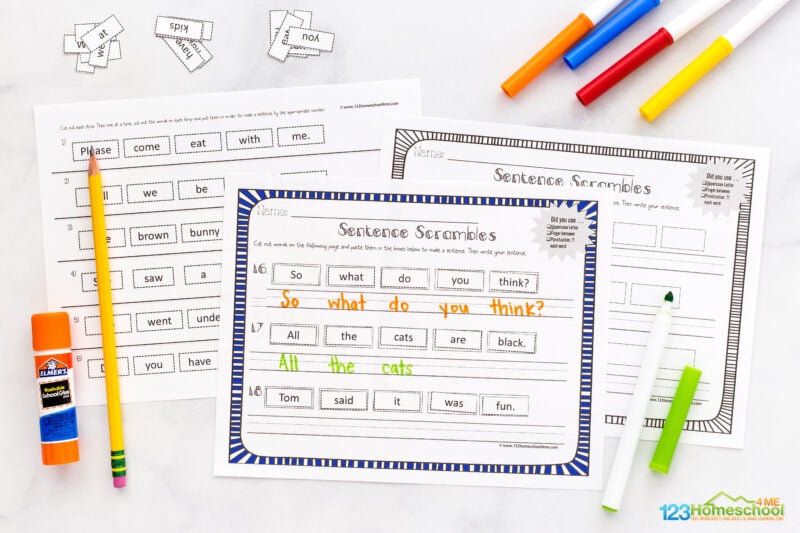 free printable worksheets jumbled words