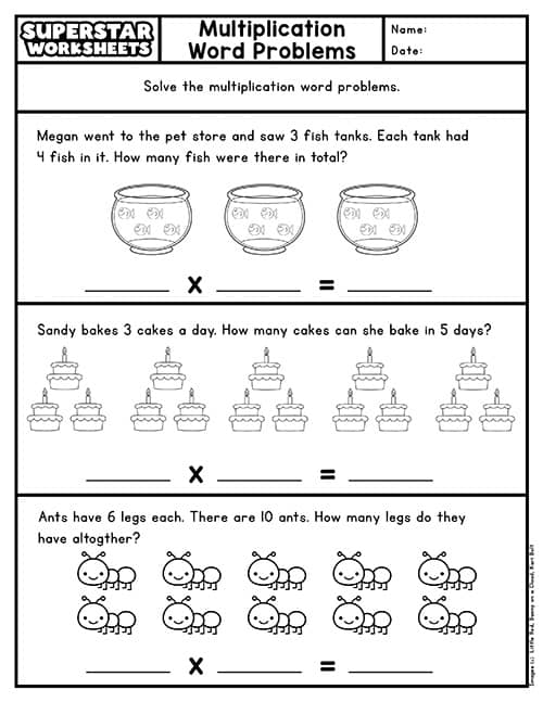 Multiplication Word Problems - Superstar Worksheets - Worksheets Library