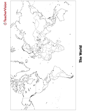 Blank World Map Worksheet Printable - TeacherVision