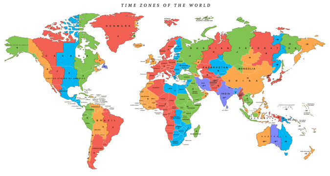 free printable world map with time zones