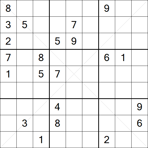 free printable x sudoku puzzles