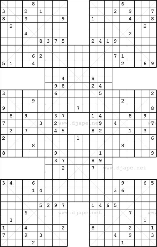 free printable x sudoku puzzles