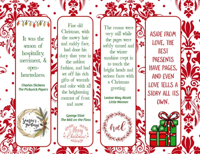 free printable xmas bookmarks