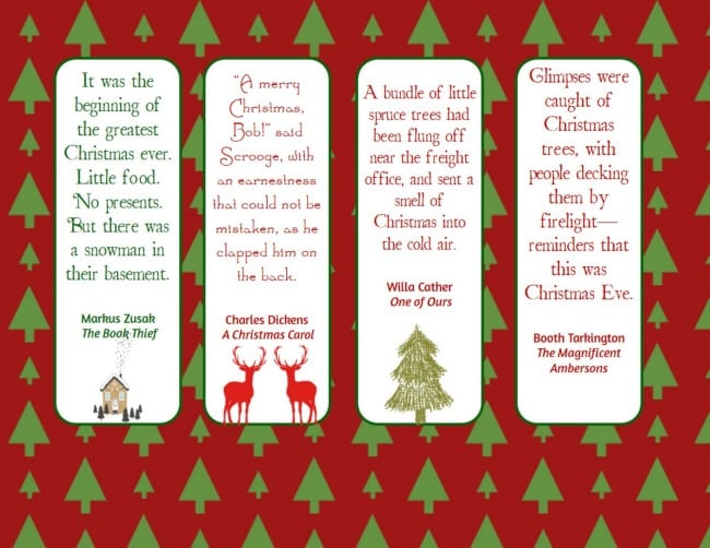 free printable xmas bookmarks