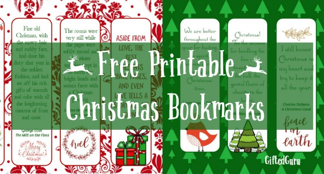 Free Printable Christmas Bookmarks - Gifted Guru