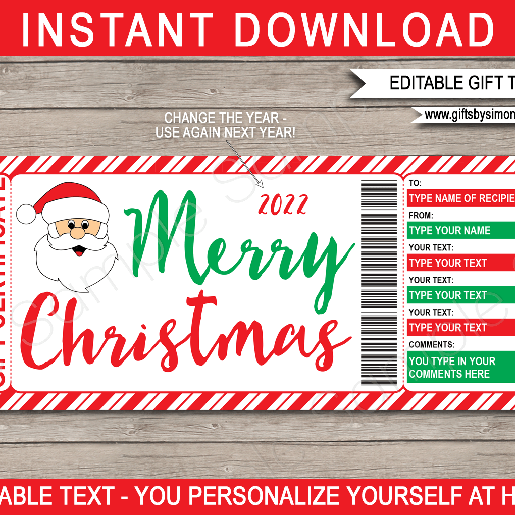 free printable xmas gift certificates