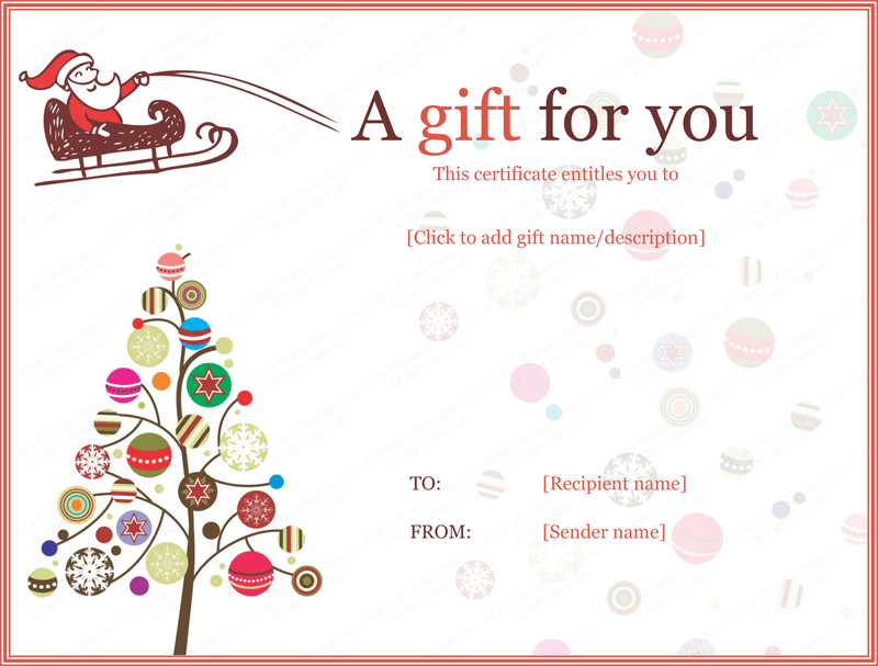 free printable xmas gift certificates