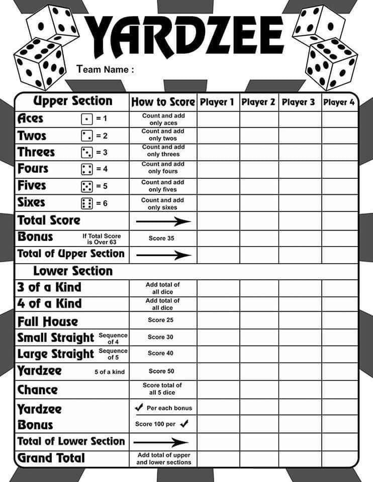 free printable yardzee dice template
