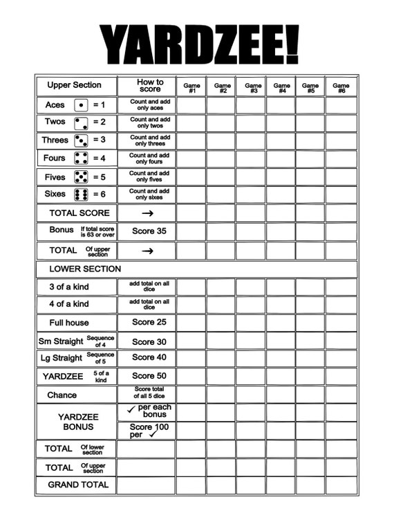 free printable yardzee dice template