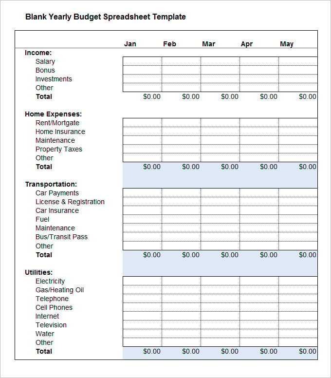 free printable yearly budget planner