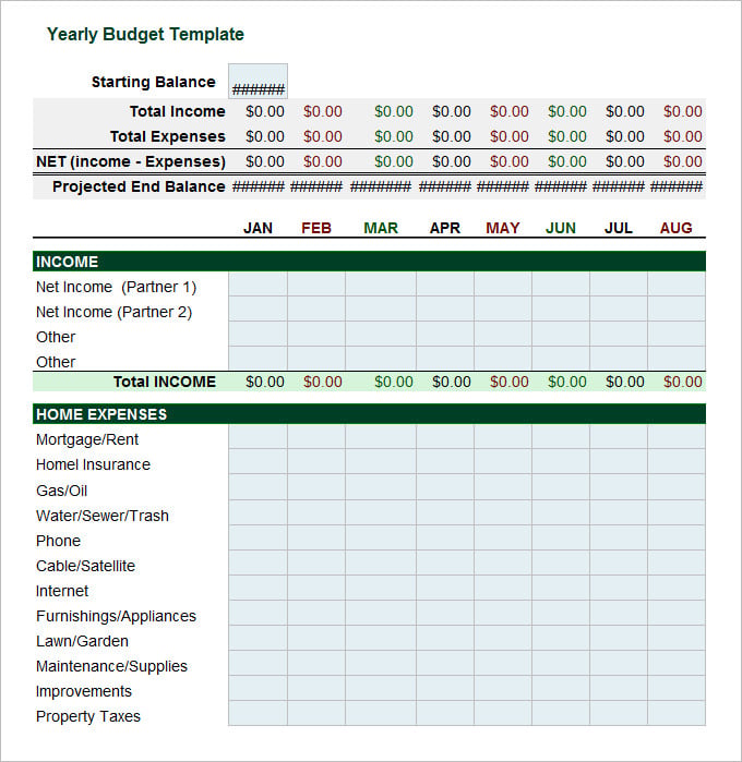 free printable yearly budget planner