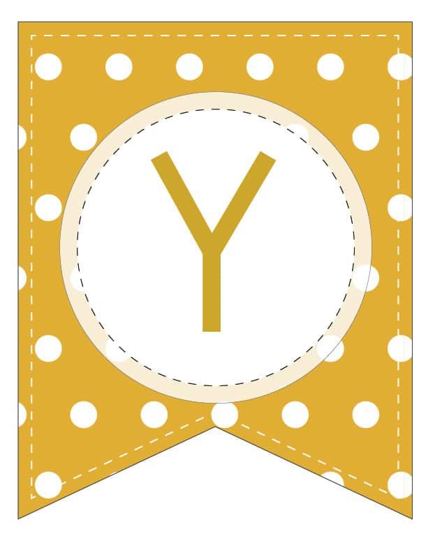 free printable yellow banner letters