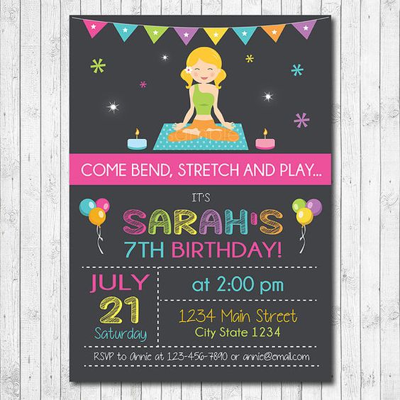 free printable yoga invitations