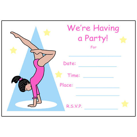 Gymnastics Birthday Party Invitation - Handstand - Mandys Moon ...