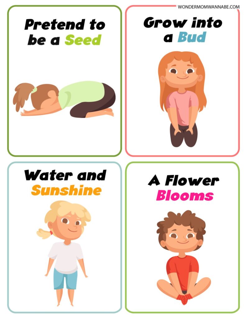 Spring Themed Printable Yoga Poses for Kids