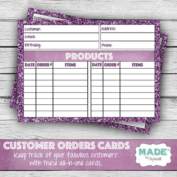 Digital Younique Inspired, CUSTOMER ORDERS CARDS, Customer ...