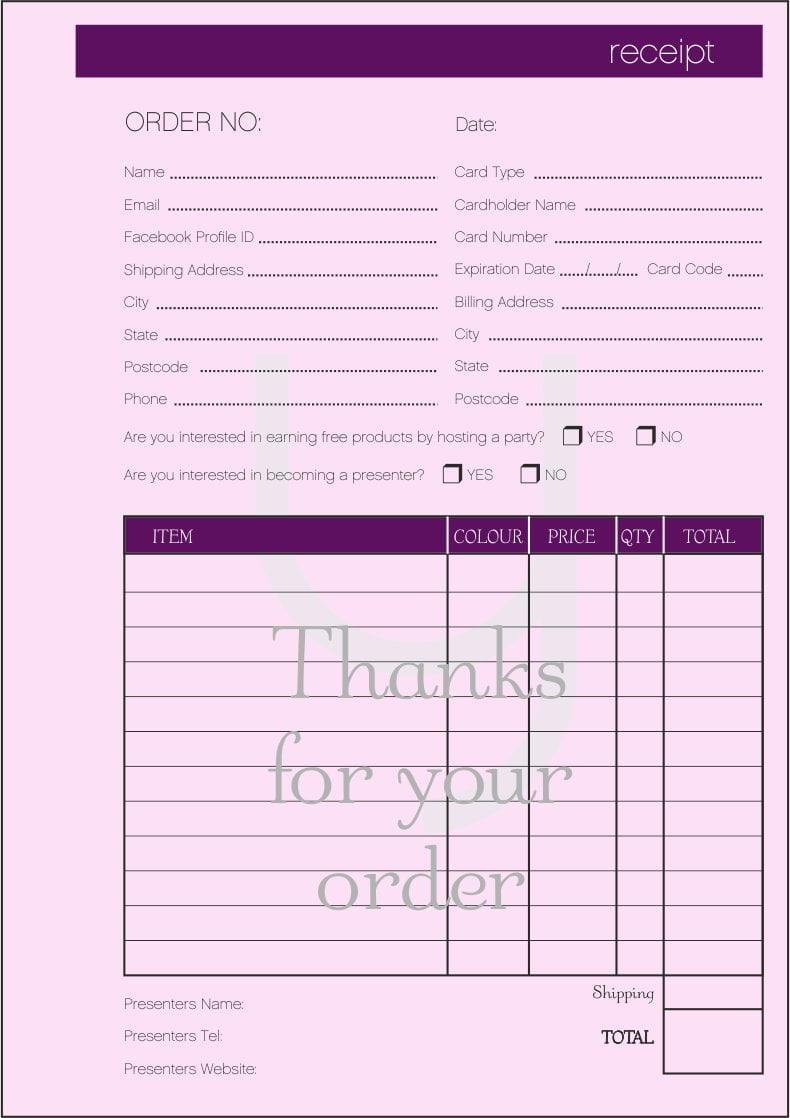 free printable younique order forms