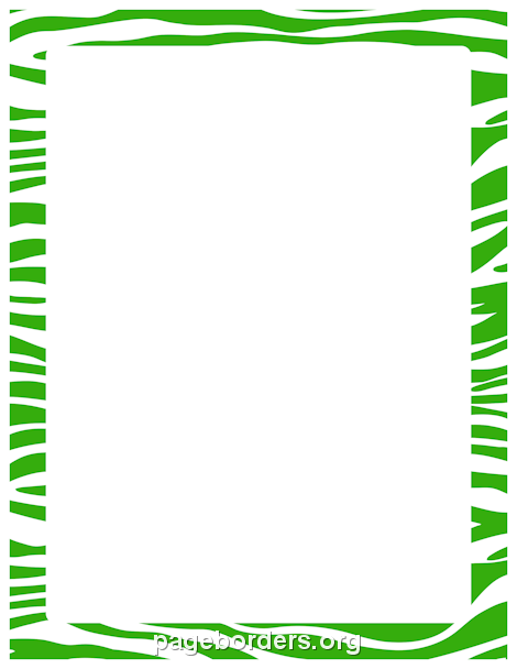 Green Zebra Print Border: Clip Art, Page Border, and Vector Graphics