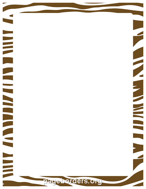 Brown Zebra Print Border: Clip Art, Page Border, and Vector Graphics