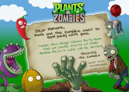 What Will Free Plants Vs Zombies Birthday Invitation Template Be ...