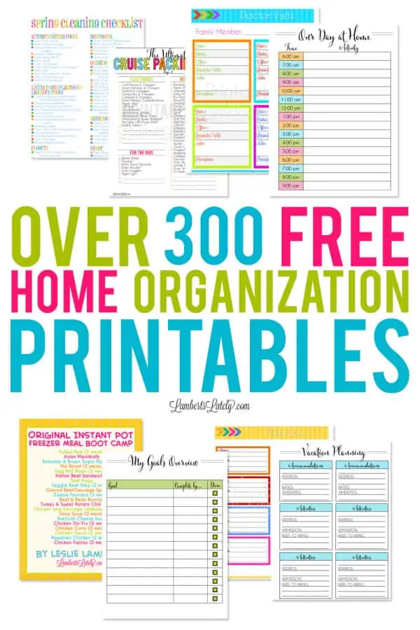 300+ Free Home &  Organization Printables | Lamberts Lately